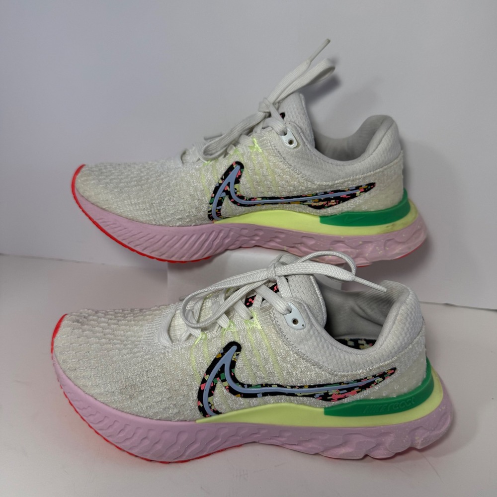 Nike React Infinity Run Flyknit 3 Womens 9 Sail Pink Running Shoes‎ FD0877-100